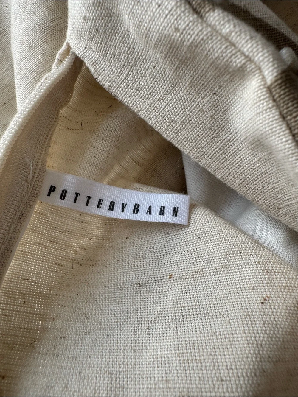 Pottery Barn 2 Textured Cotton Linen Boho Pillow Cover Set 24x24 Zip Closure